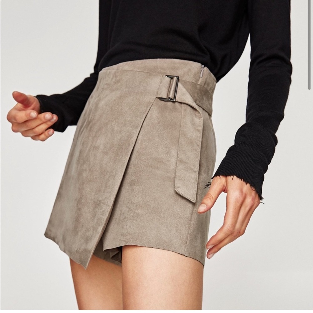 Faux Suede Skort